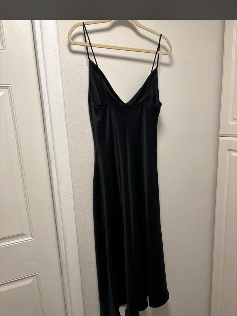 Zara Black Satin Cowl Slip Maxi Dress - Picture 2 of 3